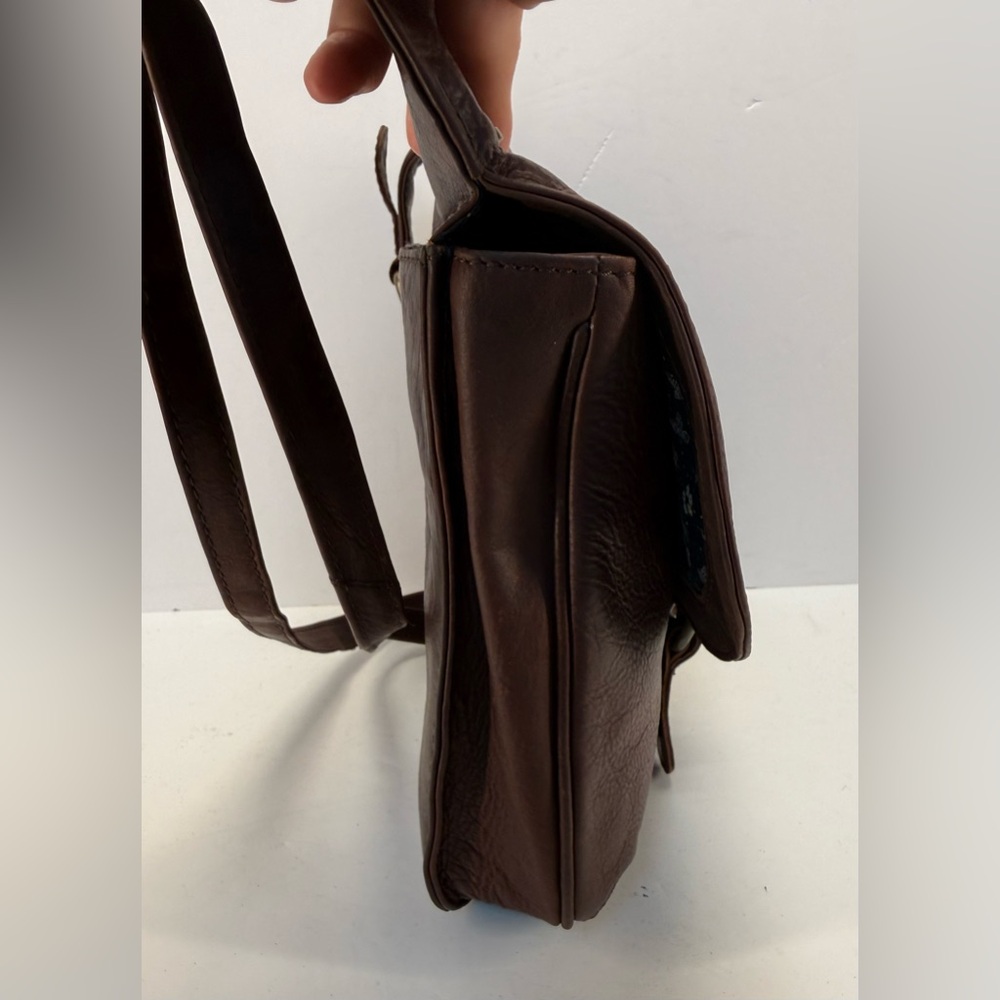 Fat Face Anna Chocolate Brown oiled Leather crossbody satchel  Bag - Picture 8 of 15
